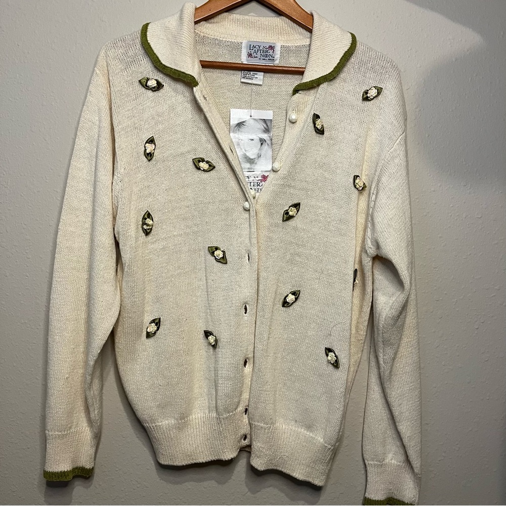 NWT Vintage 80s-90s ? Grandma Cottagecore Sweater Cardigan